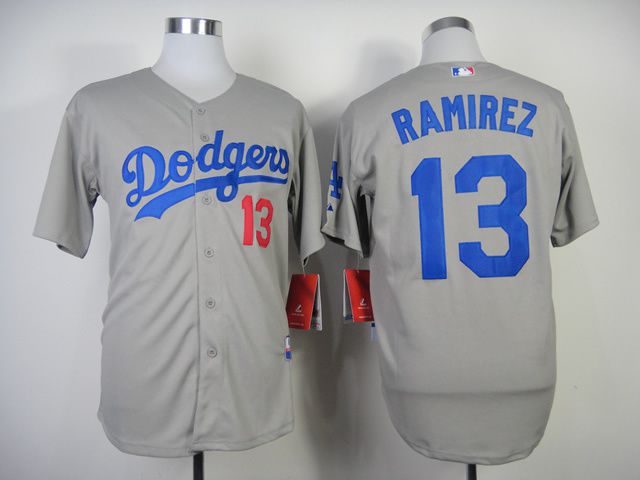 Men Los Angeles Dodgers 13 Ramirez Grey MLB Jerseys